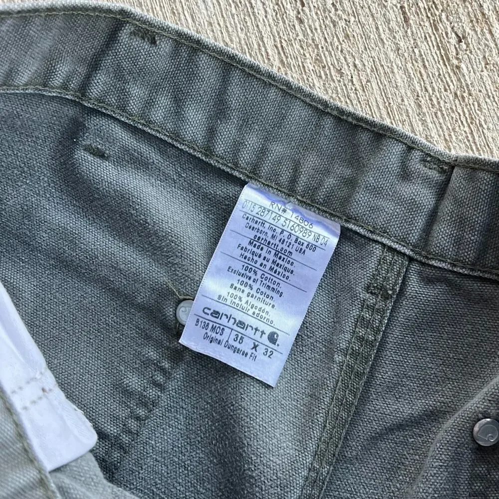 Carhartt green double knee work wear carpenter pants